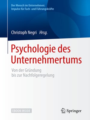 cover image of Psychologie des Unternehmertums